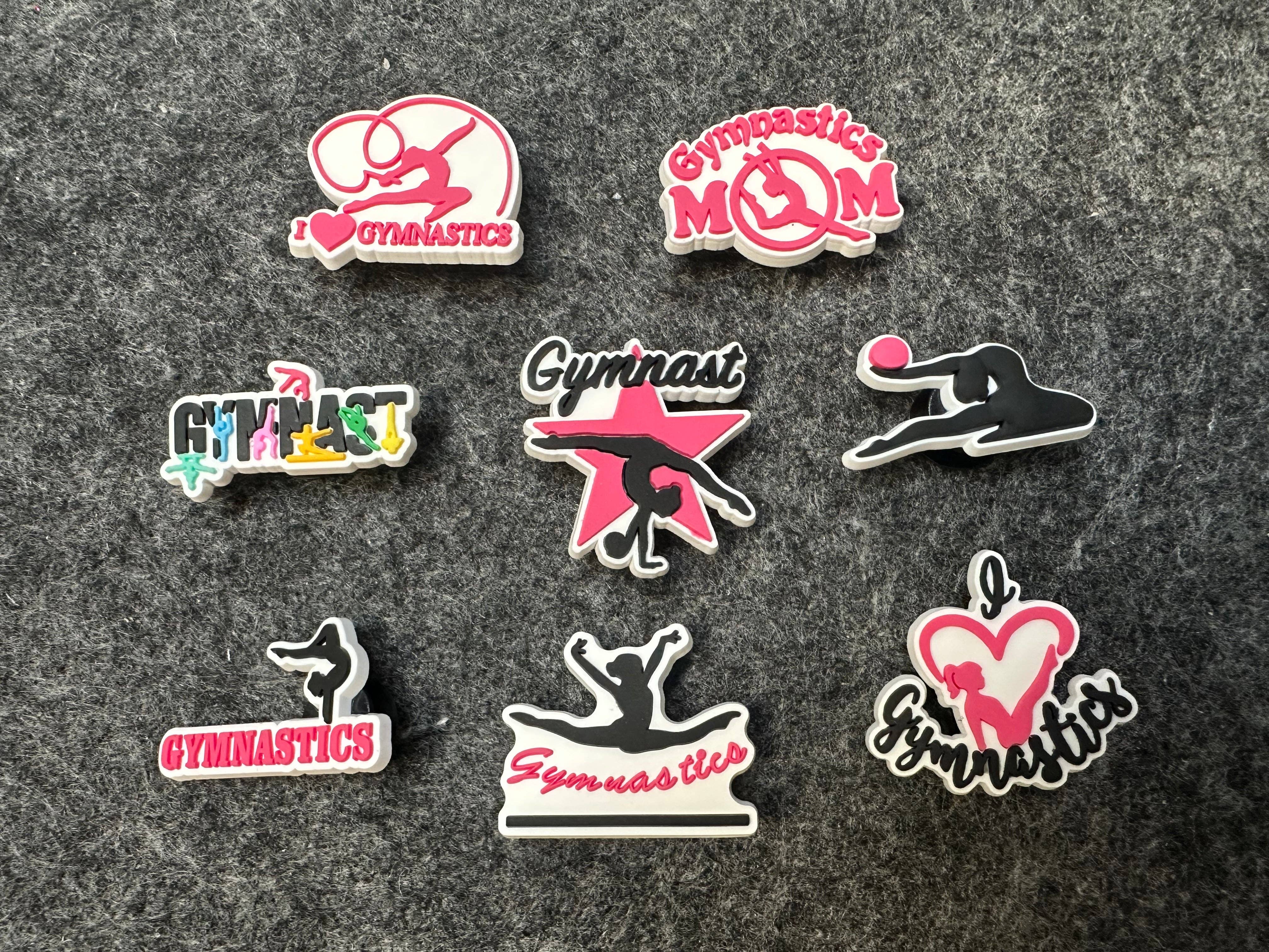 JuliesDecal - Wholesale Shoe Accessories - I Love Gymnastics theme gymnast shoe charms7