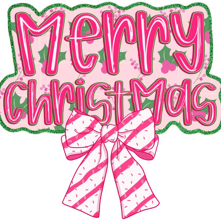 M2B Designs - Wholesale Sublimation Transfer - Merry Christmas Pink Coquette DTF Transfer