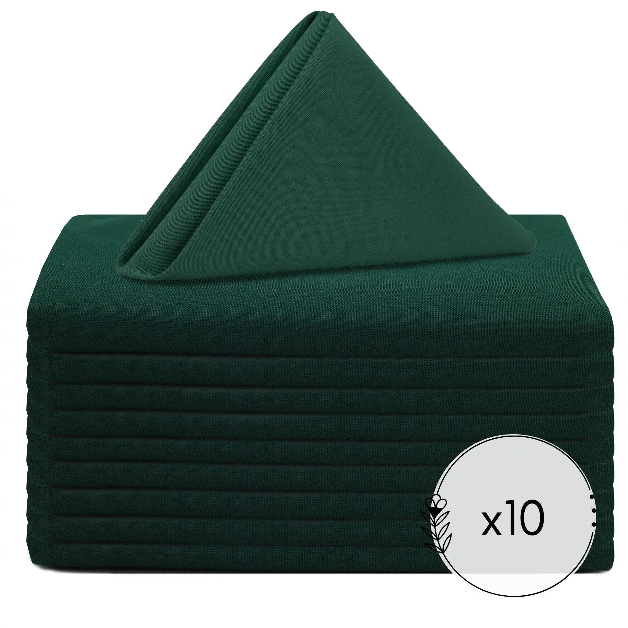 YOUR CHAIR COVERS - Wholesale Dinner & Cloth Napkin - 20 inch Polyester Cloth Napkins Hunter Green (Pack of 10)5