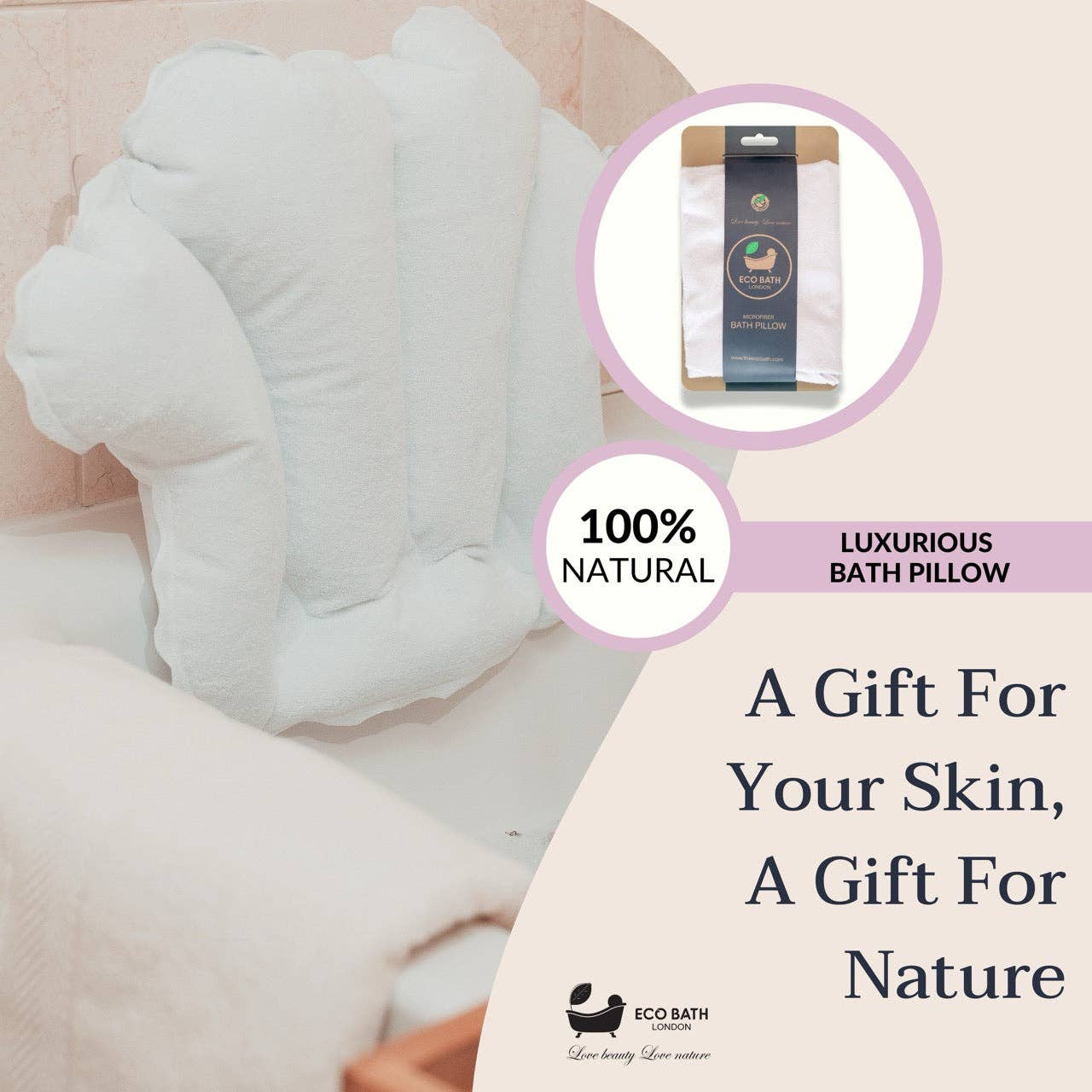 Eco Bath London - Wholesale Spa/Therapy Pillow - Eco Bath London Bath Pillow - Waterproof Bathtub Pillow for Head & Neck6