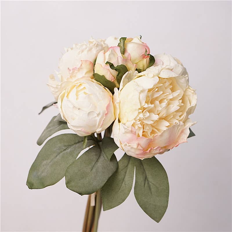 Sweet Home Deco - Vente Fleurs artificielles - Bouquet floral de pivoines en soie de 12 po, pivoines printanières, 7 tiges5