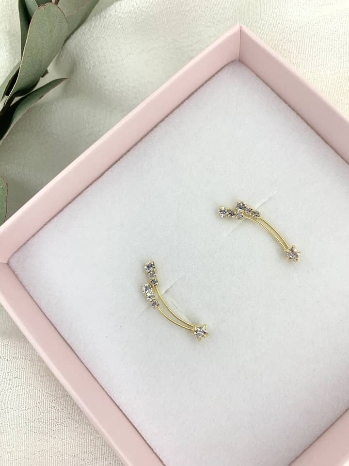 Pendientes trepadores Sue dorados para venta al por mayor de Cucadas de Ana