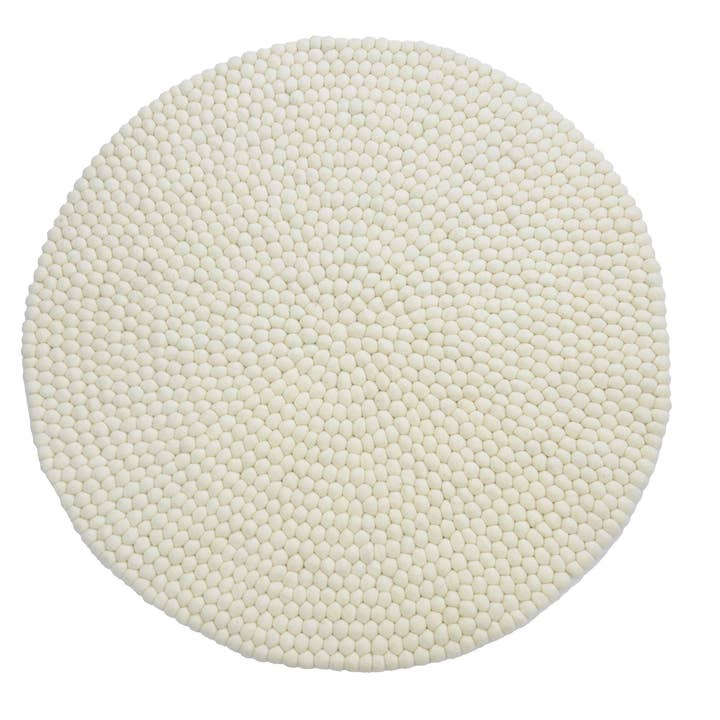 Handgjord pärlvitt filtmatta: Rund ullmatta för barnkammare för wholesale av NadaYoga