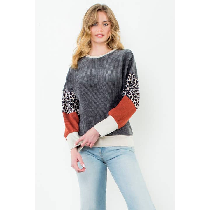 Top em malha Chenille por atacado de THML