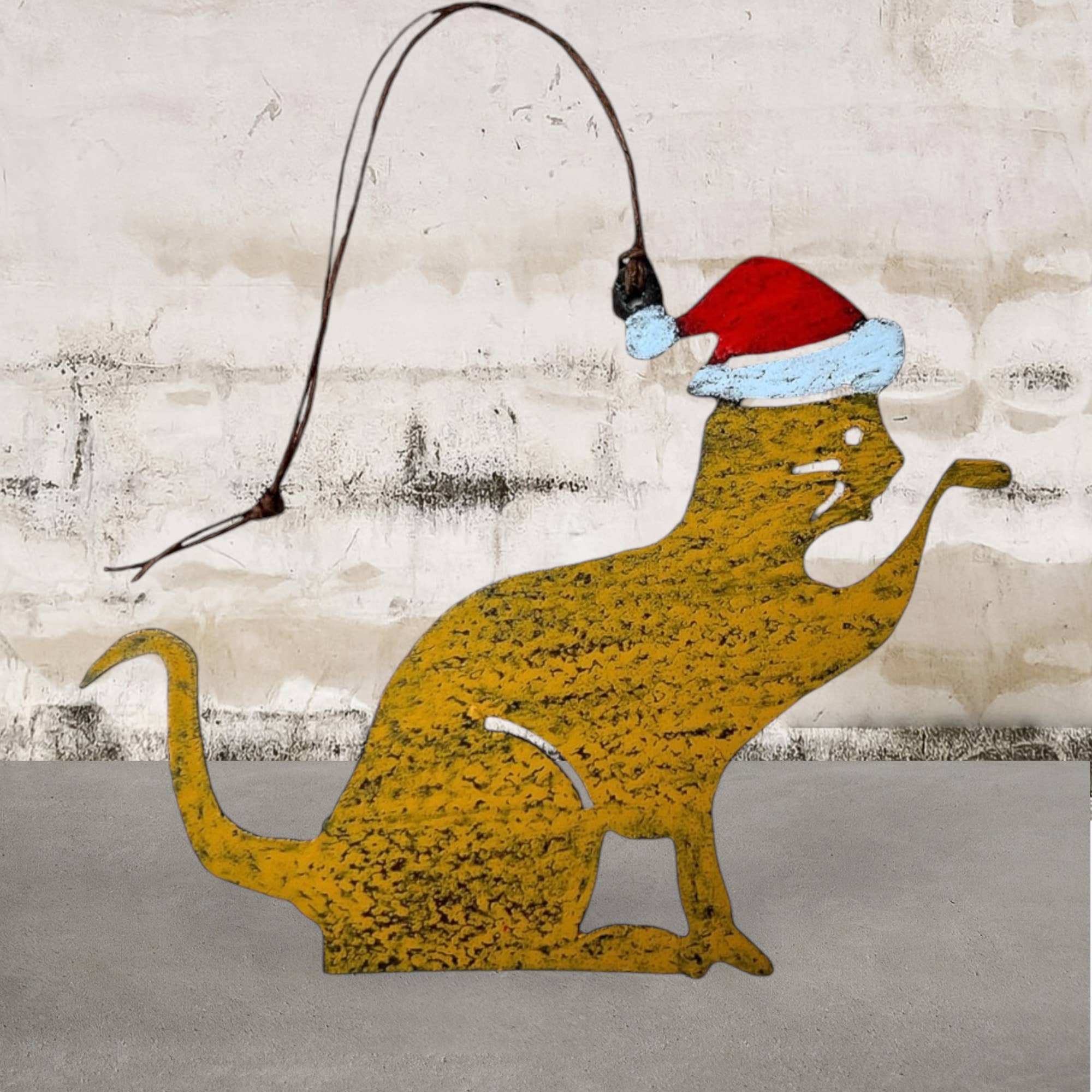 Whimsies - Wholesale Ornament - CAT ornament SANTA Christmas pet lover green gift feline 1