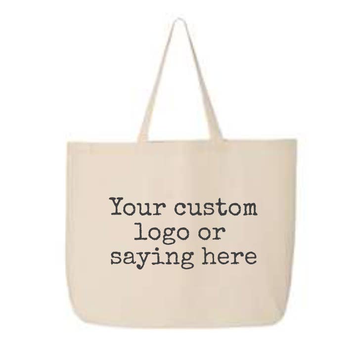 by BellaBlue - Wholesale Tote Bag - Unisex - Custom Logo /Saying Heavy Cotton Jumbo Canvas Reusable Tote