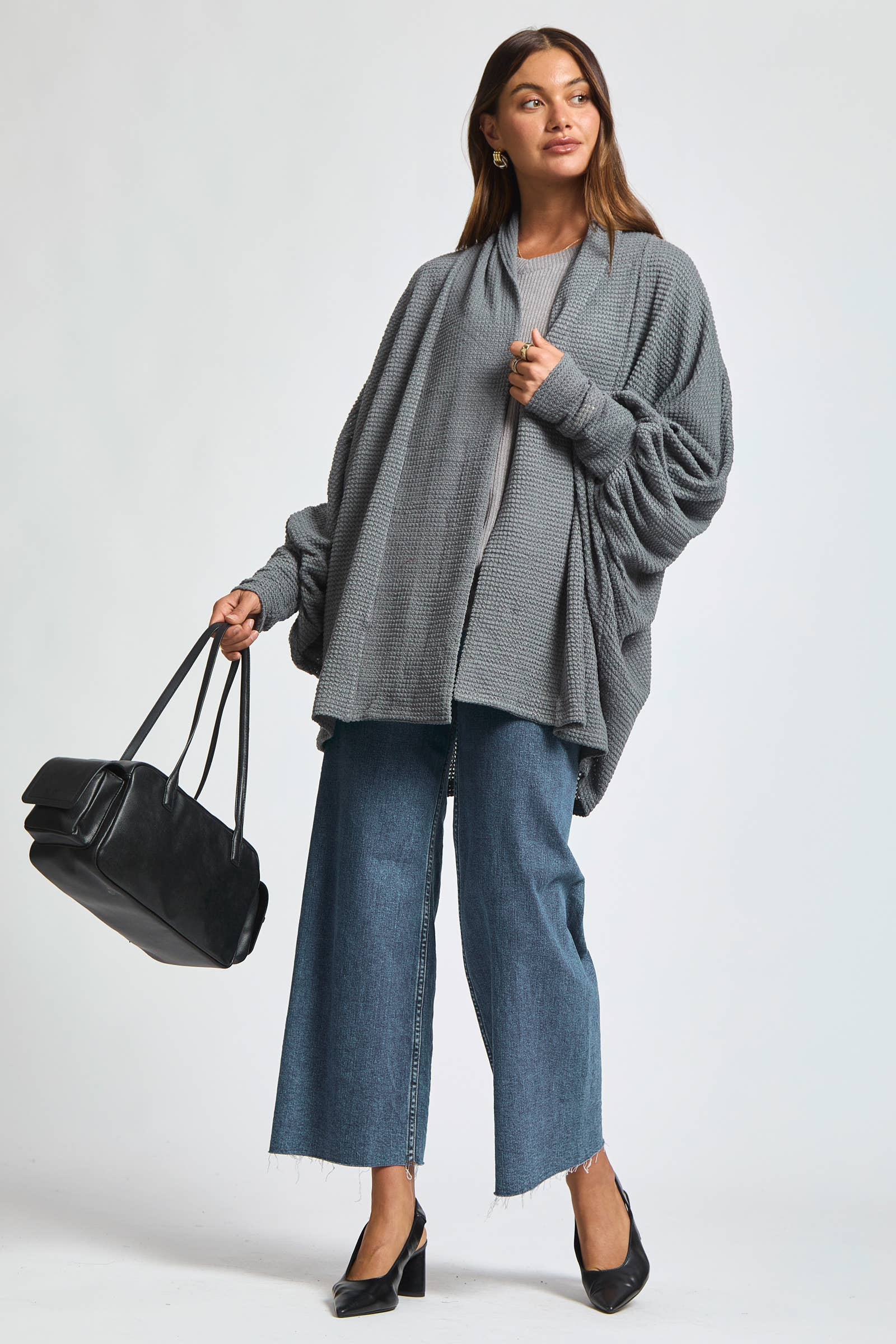 Dear Scarlett - Wholesale Cardigan - Women's - Crochet Knit Cardigan Batwing Sleeve1