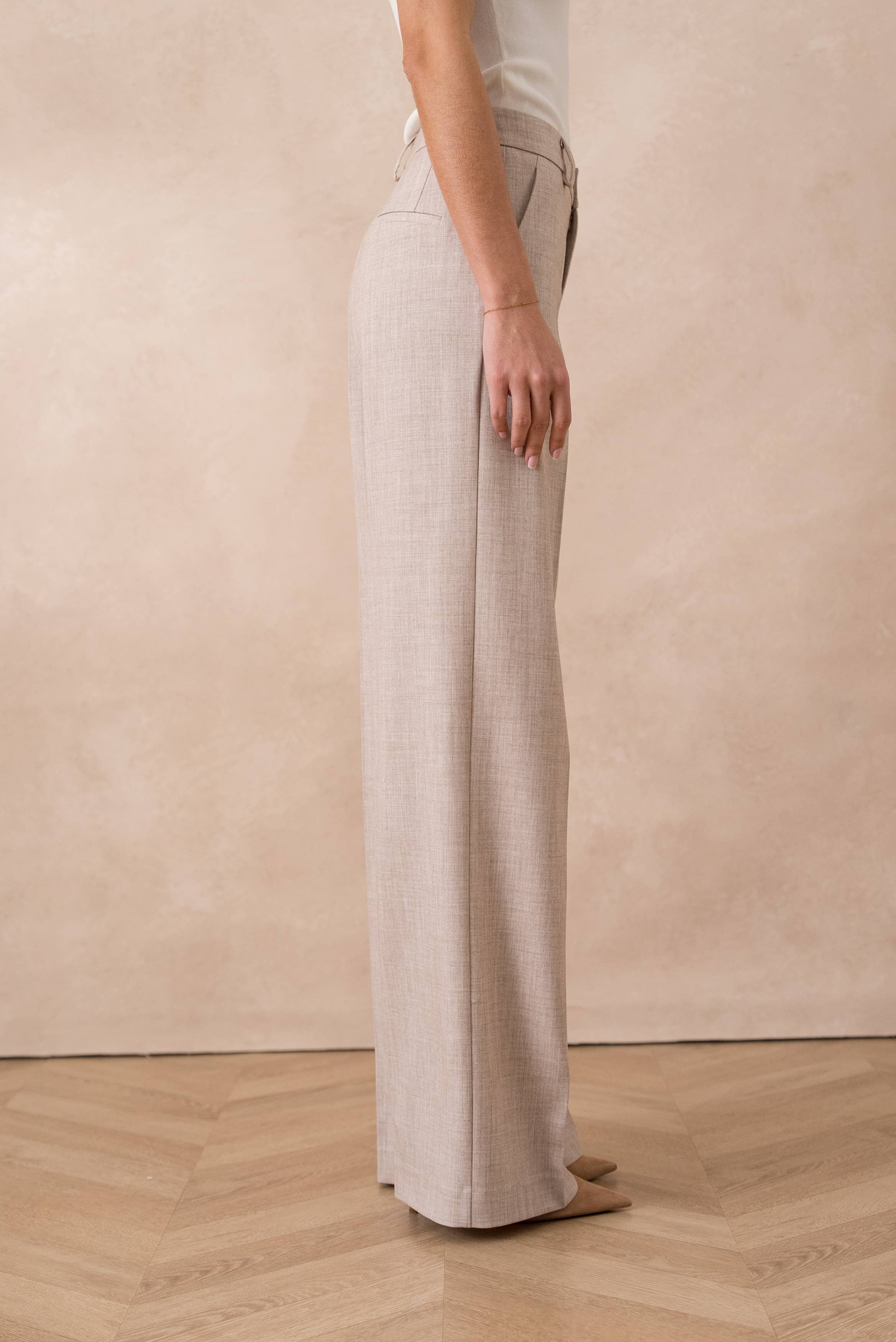 Attentif Paris - Vendita all'ingrosso Pantaloni eleganti - Donna - [Heather] Pantaloni Tailleur a Gamba Larga8