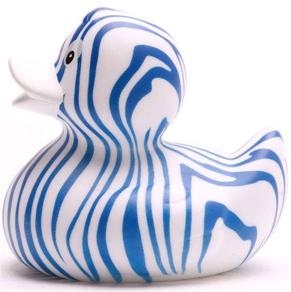 Duckshop - Vente Jouet pour le bain – bébé - Canard de bain zèbre - bleu - canard en caoutchouc3