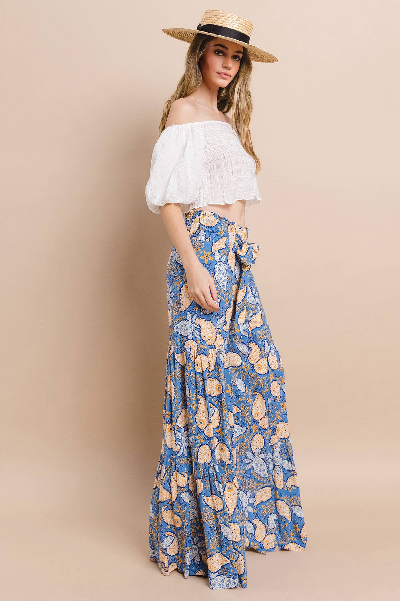 AZUL MULTI PANTALONES PALAZZO BOHO DE PERNERA ANCHA - BLUE MULTI 2314 de venta al por mayor en Faire4