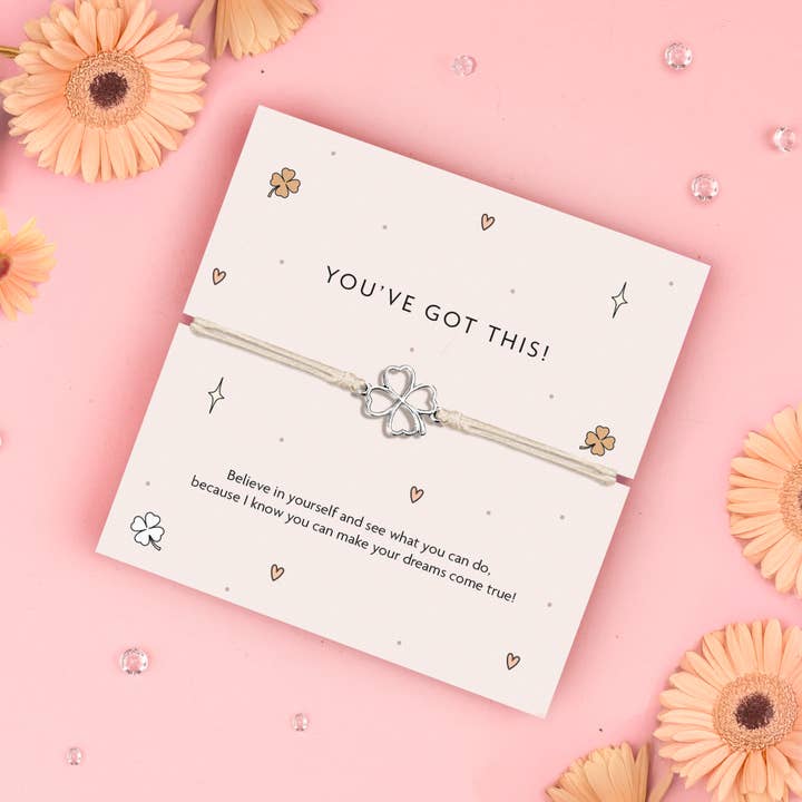 Letterbox Love Bracelets – wholesale Charm/dangle bracelet – You've Got This Bracelet - Four-Leaf Clover Charm Bracelet1