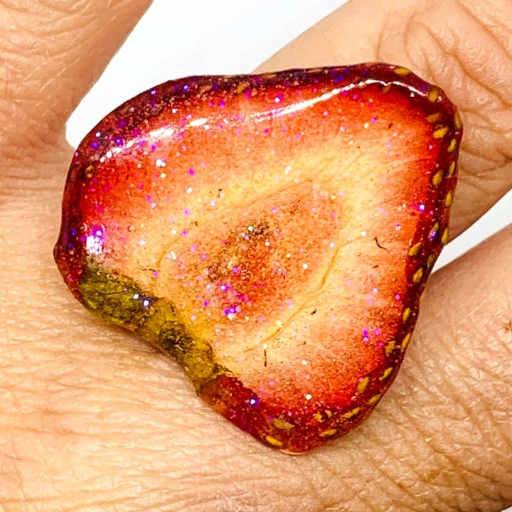 Ægte jordbær justerbar Ring for engroshandel hos Glitterlimes