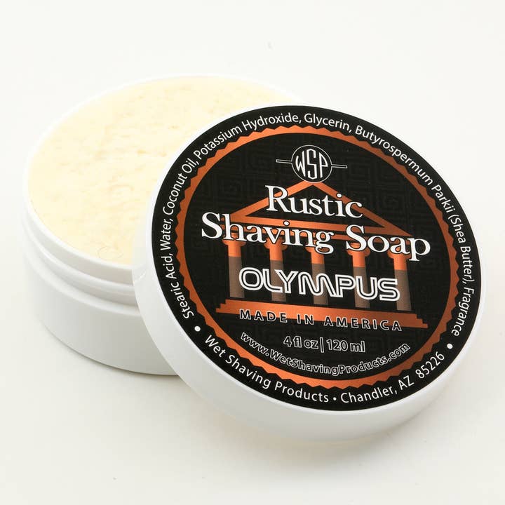 Wet Shaving Products - Venta al por mayor Jabones de afeitado - Hombre - Jabón de afeitar rústico - Jabón de afeitar Olympus Rustic - Barbershop - 4 fl oz