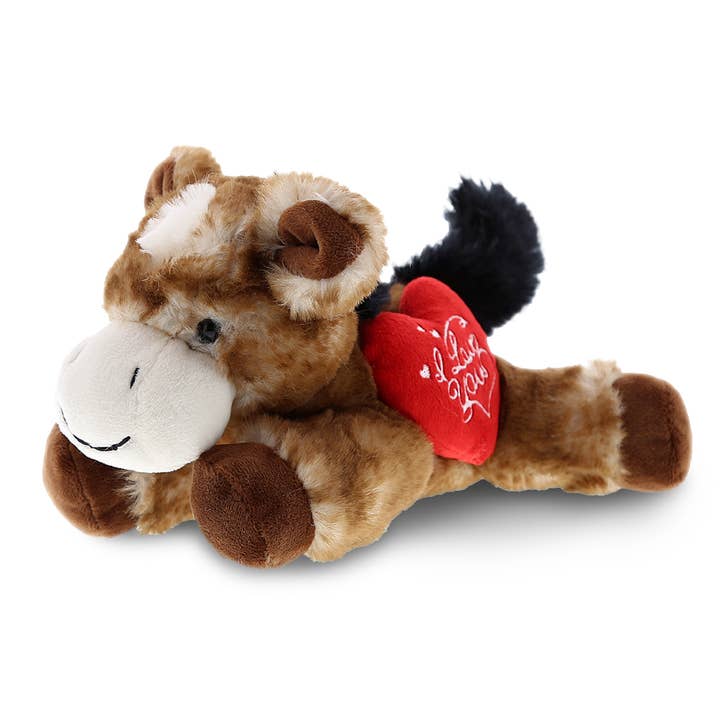 Super Soft Plush Lying Brown Donkey with Red Heart for wholesale by Cota Global