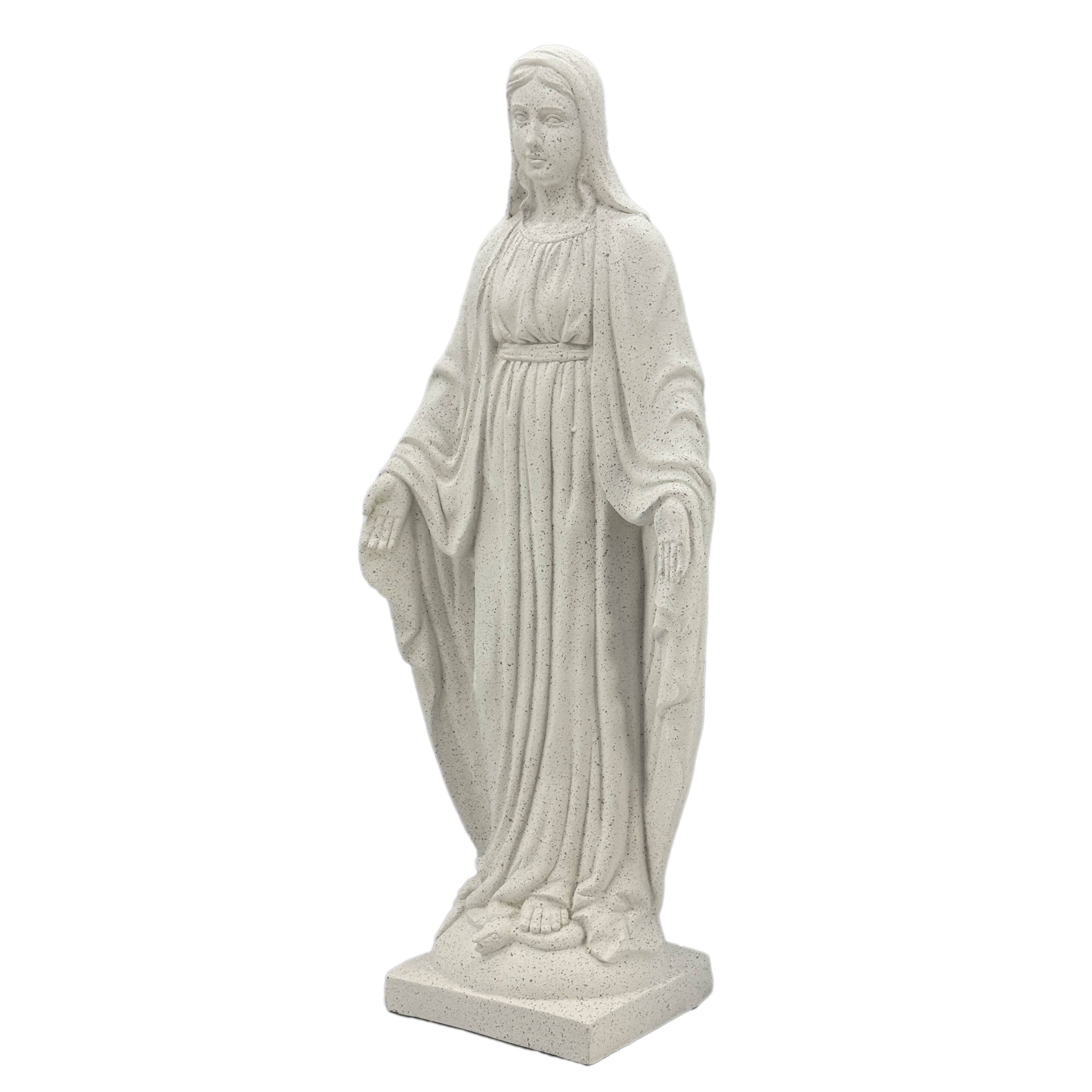 Galt International Company - Wholesale Decorative Figurine - 32" Mary Mother of Grace Statue Terrazo-Style Statue White3
