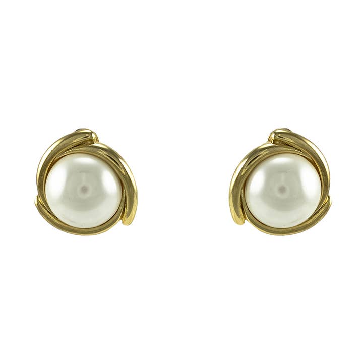 Spiral Pearl Earrings for wholesale by Laudic Co