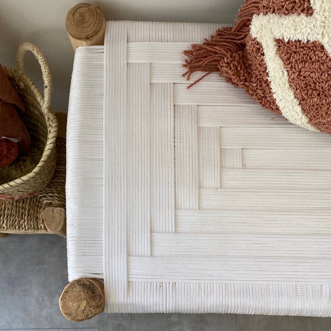 High crafty - Wholesale Bench - Handwoven Moroccan Bench with Eucalyptus Wood & Rope Seat1