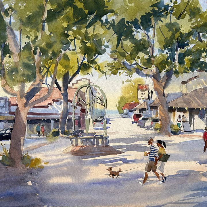 Summertime in Edmonds - Limited edition print for wholesale by Ina Xi Watercolor