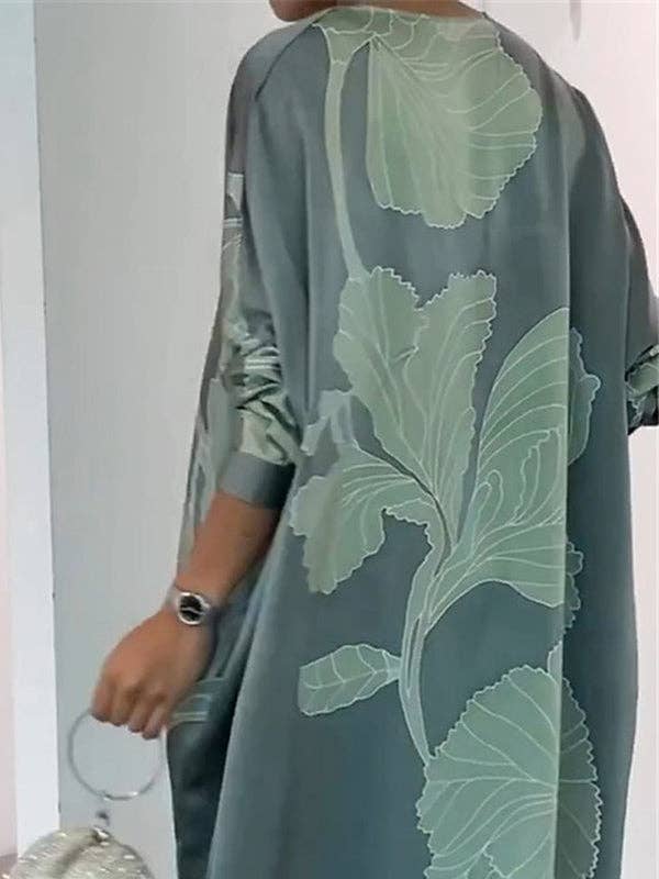 Sheer Trend - Wholesale Dress - Women's - Floral Muslim V-Neck Dress8