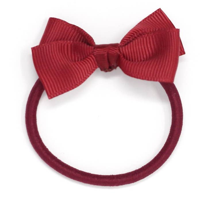 Small Bow Elastic - Burgundy for wholesale by Ribbies