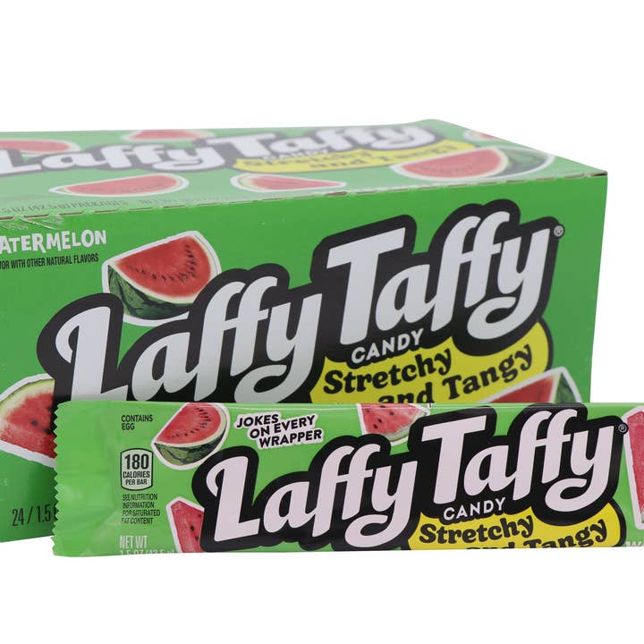 Grandpa Joe's Candy Shop - Wholesale Taffy - Laffy Taffy Candy 1.5oz Bar, Watermelon, 24ct