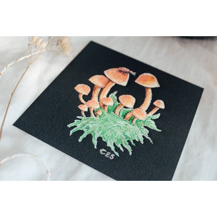 Motif de champignons en forme de touffe de soufre pour la vente par Brevity Art