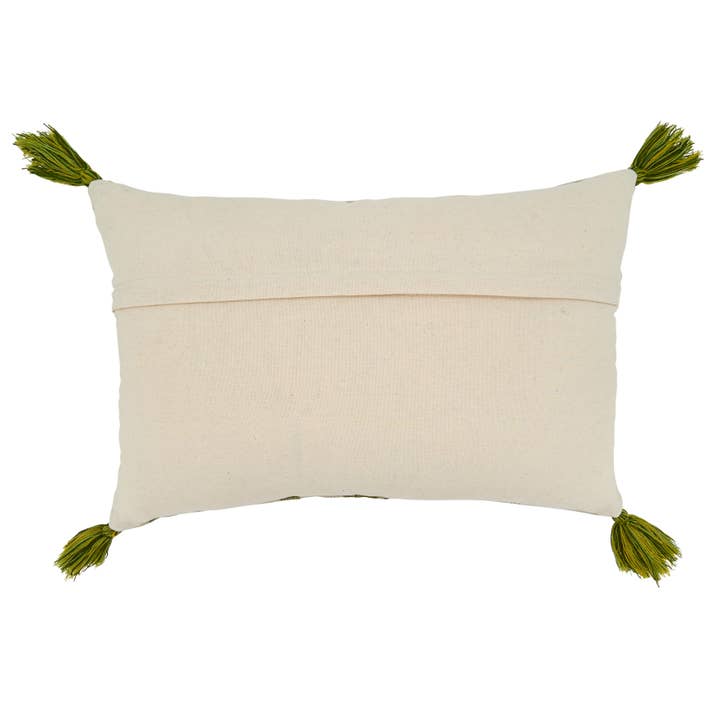 Green Throw Pillow With Embroidered Floral Design for wholesale on Faire