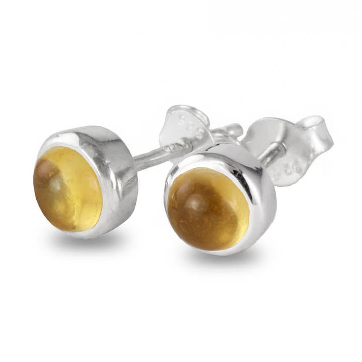 November Birthstone Earring Studs – Citrine in Sterling for wholesale by The Jewellery Store London