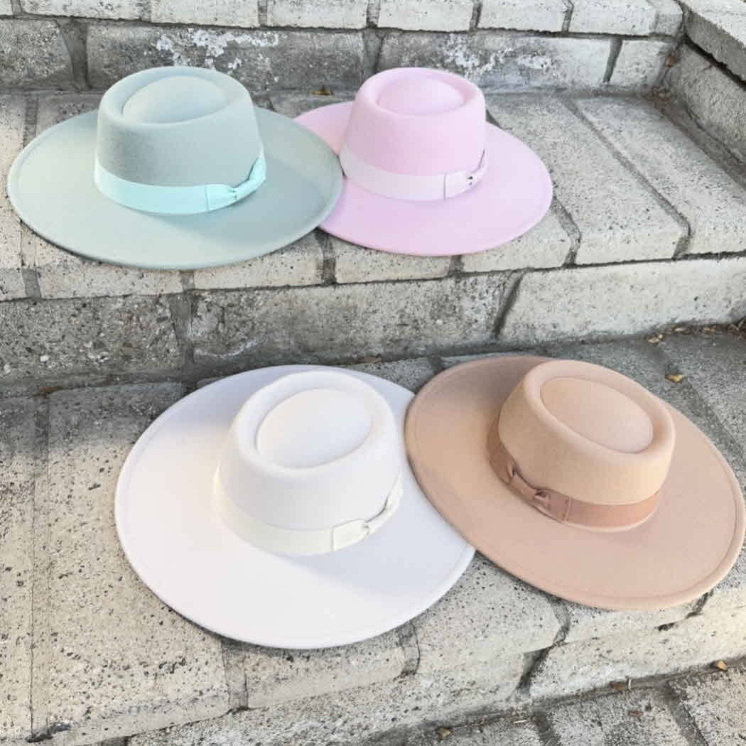 Queens INC - Vente Canotier – femme - Chapeau canotier à large bord - Ruban gros-grain assorti1