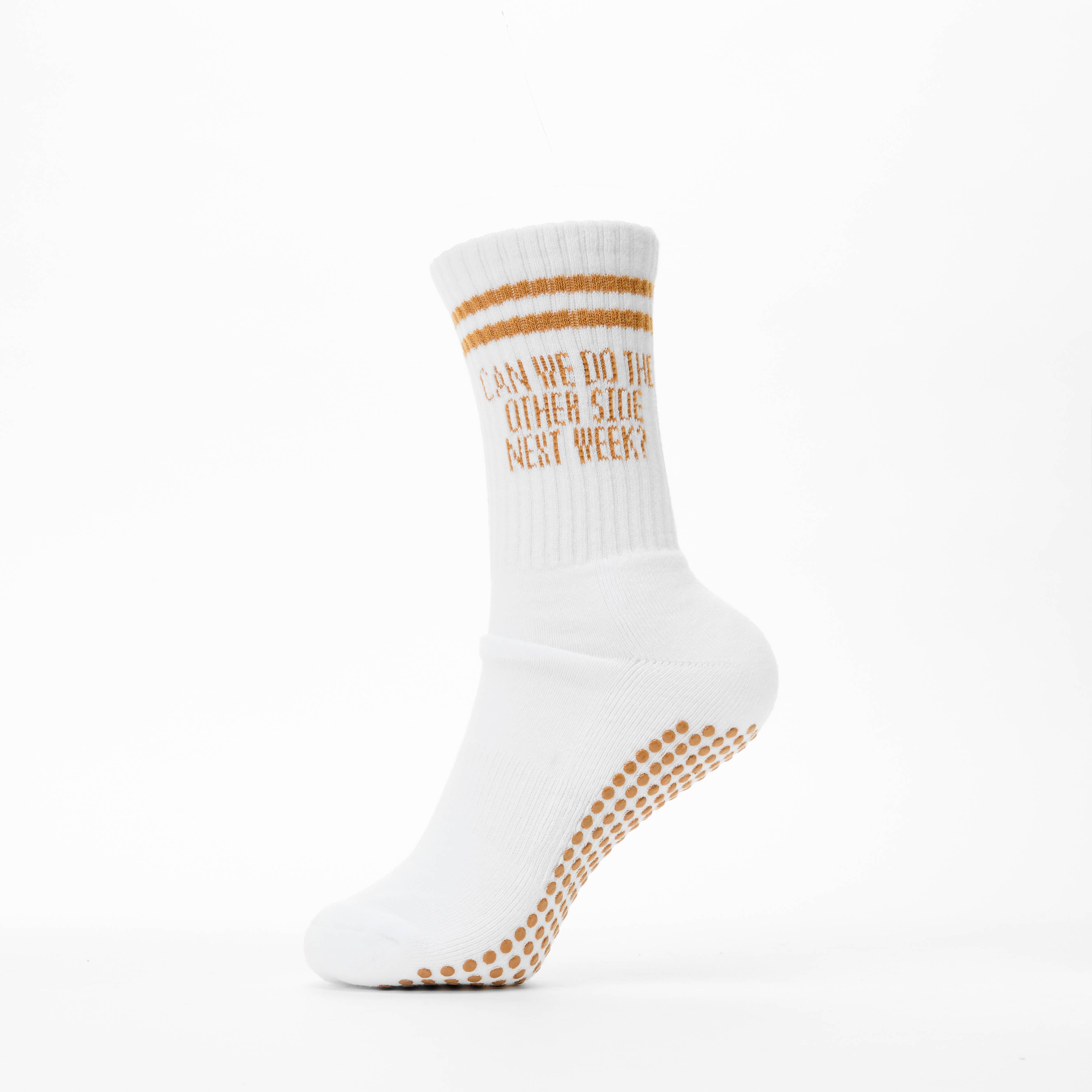 Vit Pilates Greppstrumpor « Can We Do The Other Side Next Week? » för wholesale på Faire10