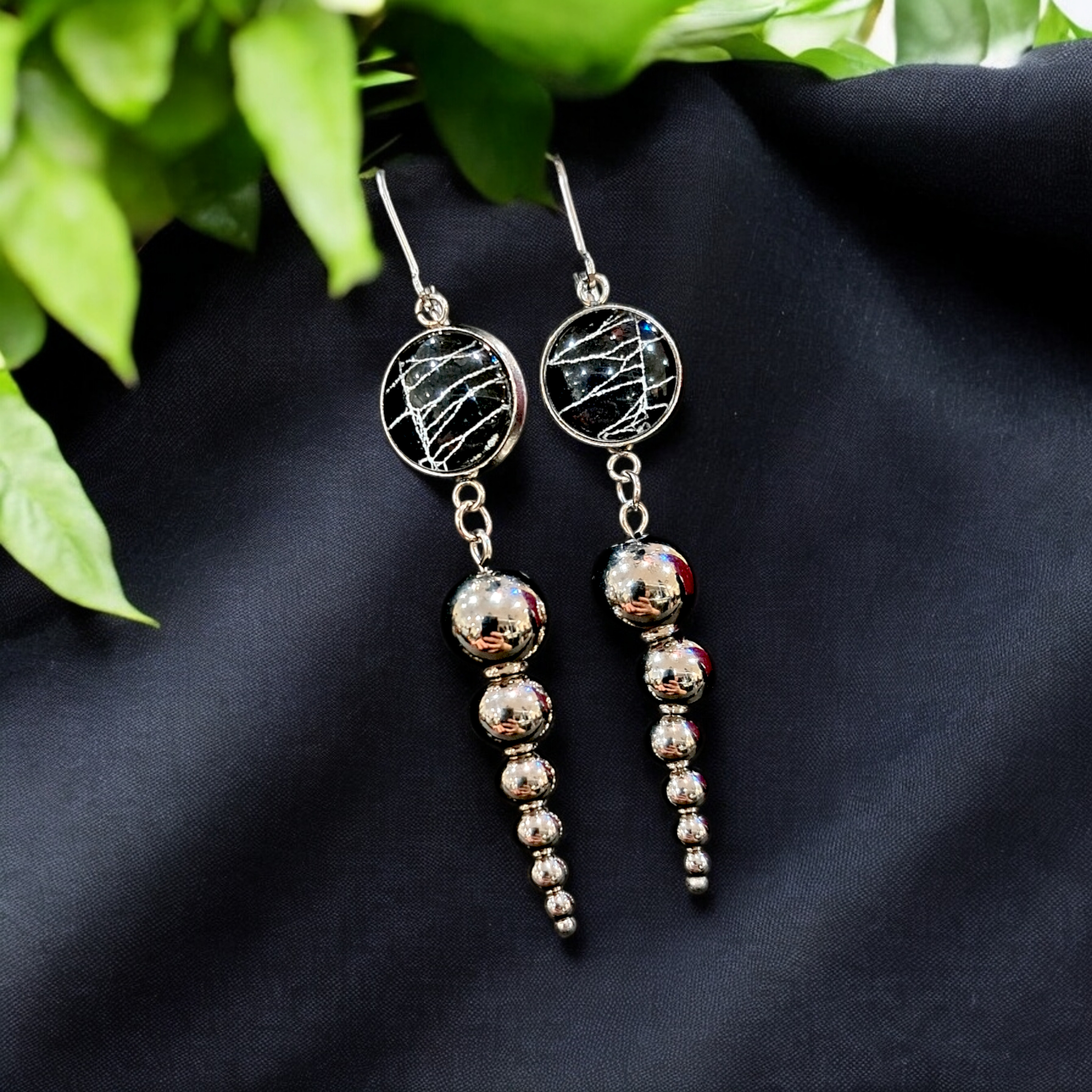Hell Kitten RVA - Wholesale Dangle Earrings - Real Spiderweb 7 Stack Dangles (Earrings)2