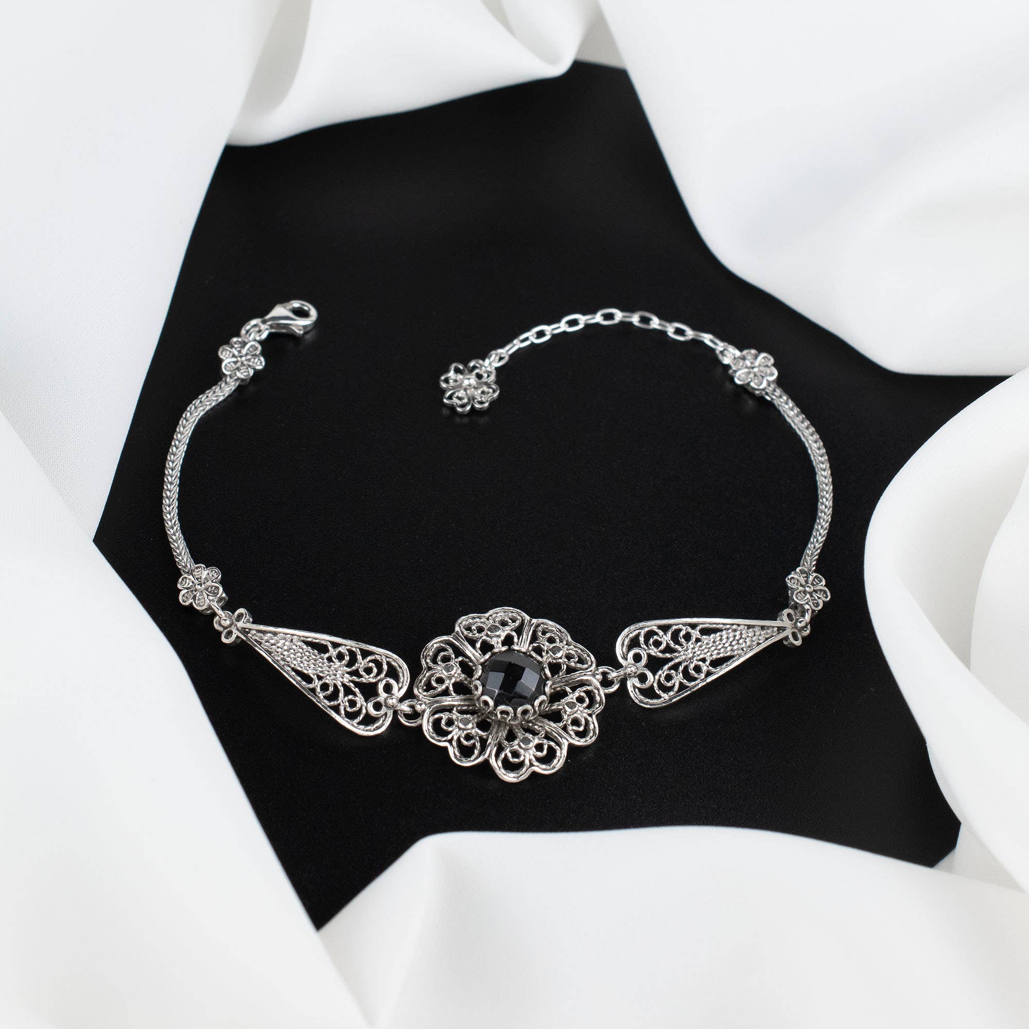 Filigranist Jewelry - Wholesale Link & Chain Bracelet - Sterling Silver  Clover Flower Woman Link Bracelet11