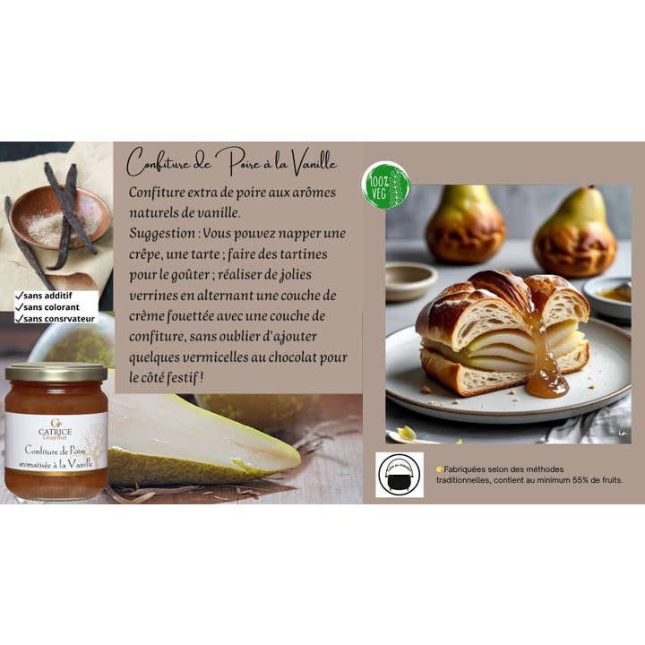 Päronsylt smaksatt med vanilj 250g för wholesale av CATRICE GOURMET