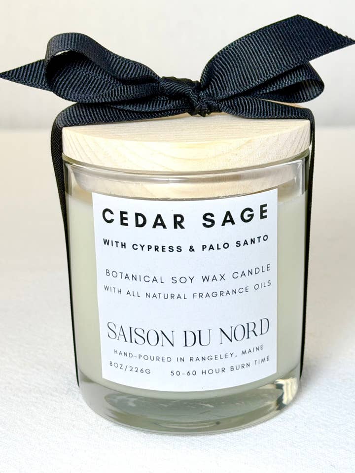 Cedar Sage Soy Wax Candle for wholesale by Saison Du Nord Candles