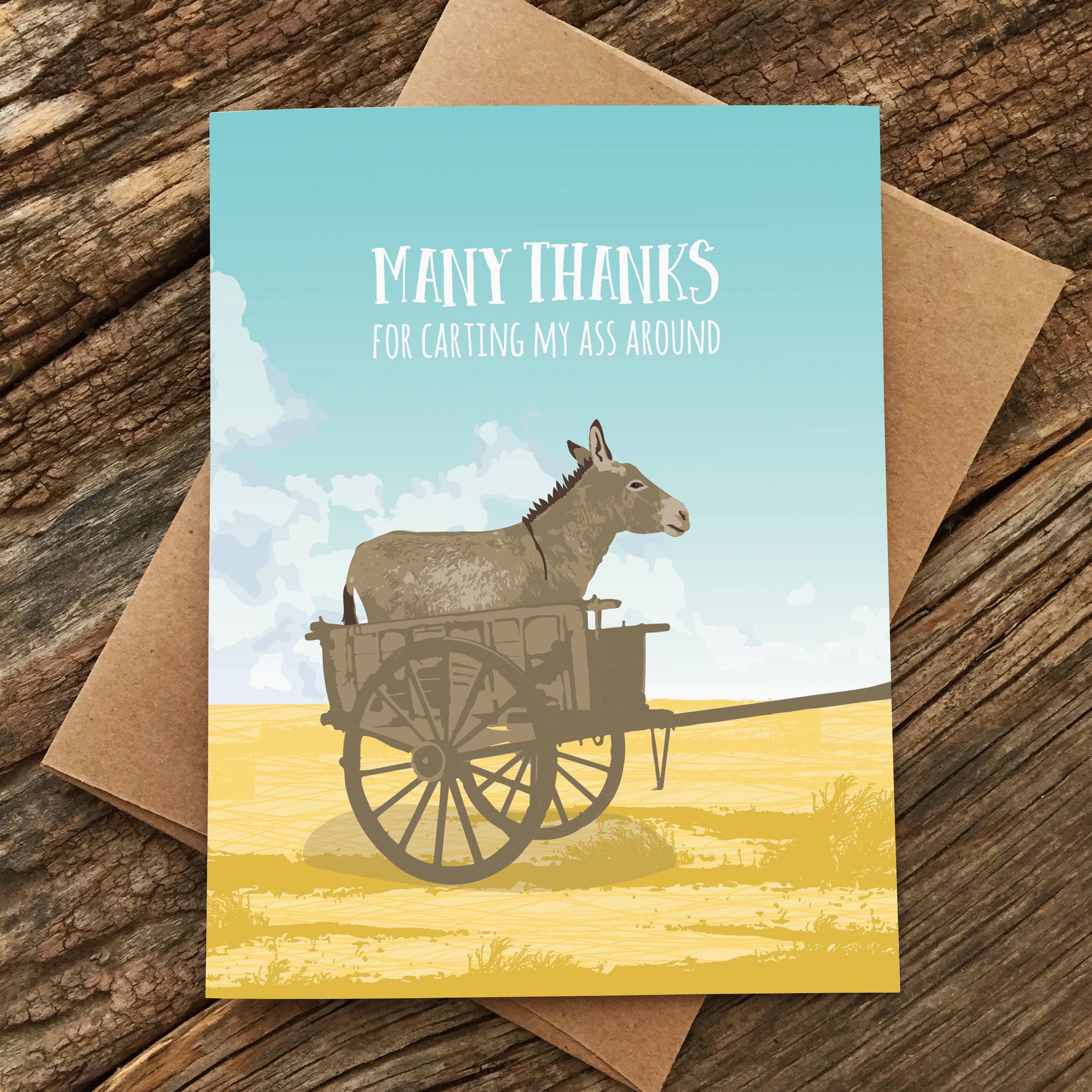 Modern Printed Matter - Wholesale Thank You Card - Carting My Ass Thank You Card1