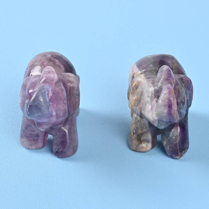 Figurine d'éléphant en fluorite naturelle de 2 po pour la vente par ilovebeadsusa