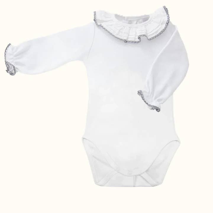 Mignon et Body à Col Mimo Blanc/Gris pour la vente par Pim-Pam-Pum