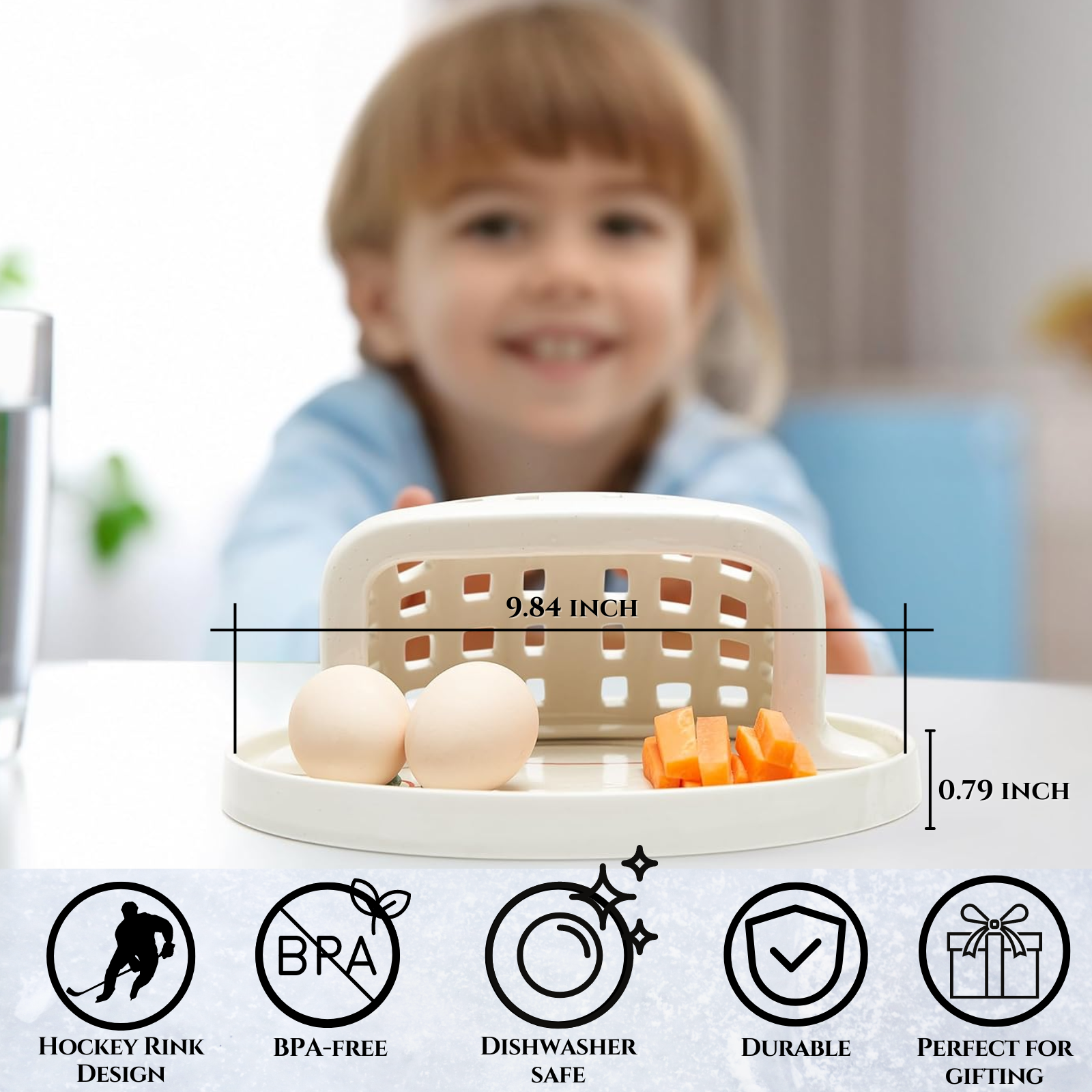 The Wine Savant /  Khen Glassware - Wholesale Decorative Plate/Dish/Bowl - Hockey Themed Kids Plate - 3D Design Ceramic Plate2