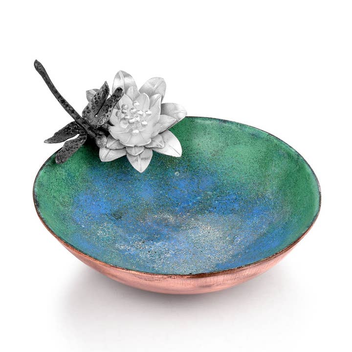 Silver Garden Designs - Wholesale Decorative Plate/Dish/Bowl - Waterlily and Dragonfly Little Luxuries Bowl - Best Seller