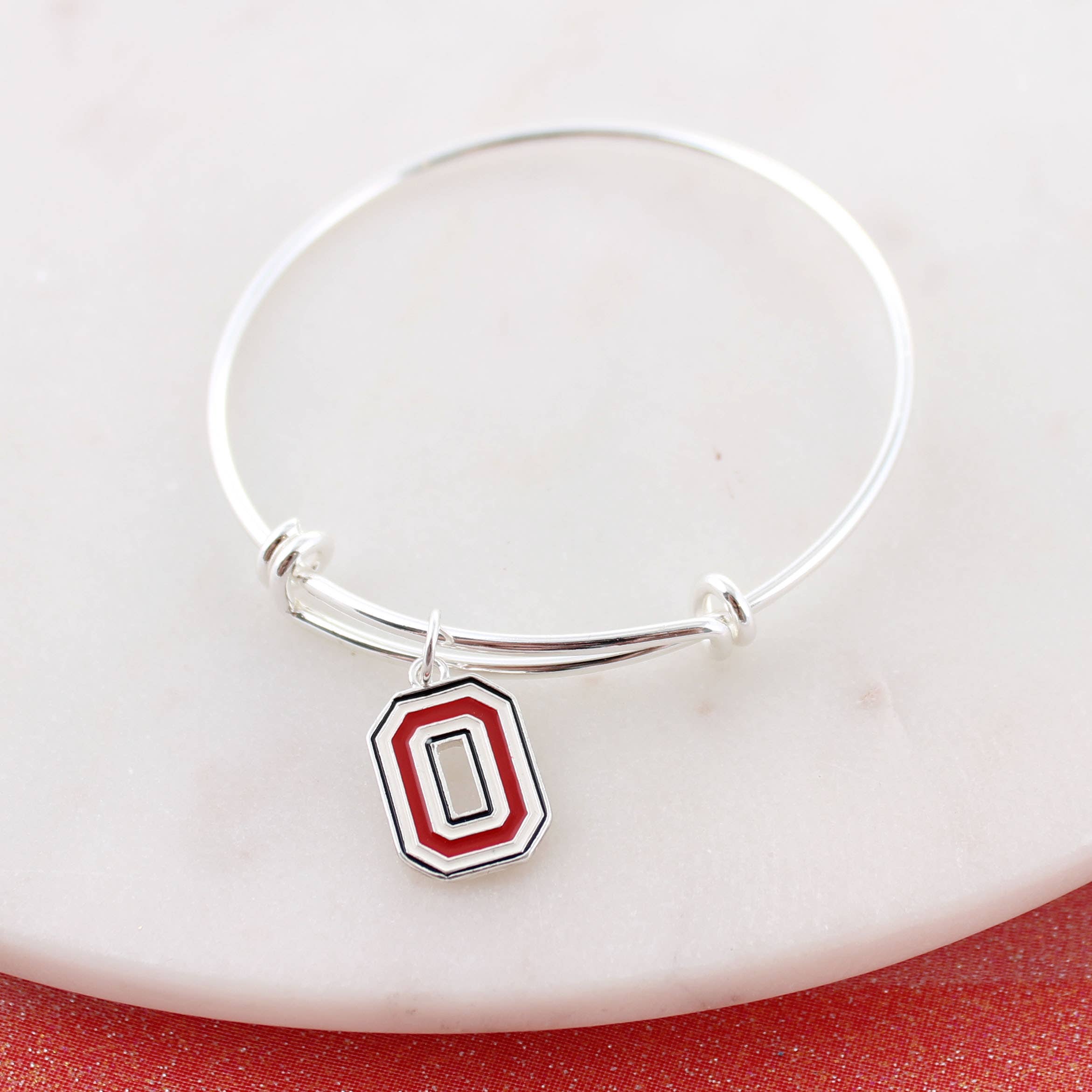 Seasons Jewelry - Wholesale Charm/Dangle Bracelet - Ohio State Enamel Logo Wire Bracelet0