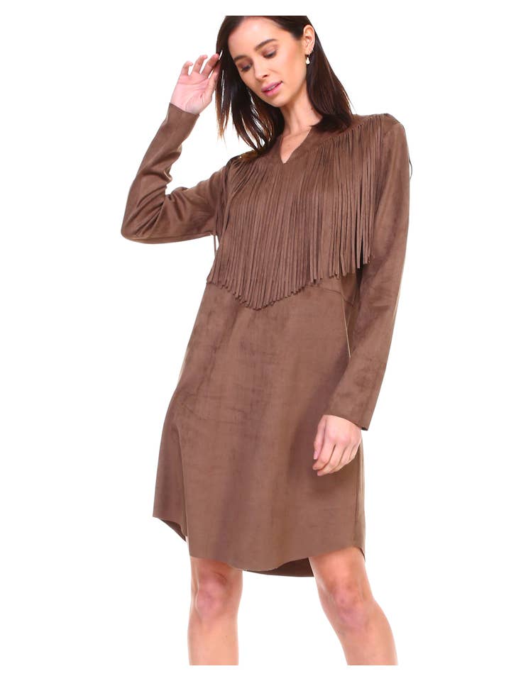 Joh Apparel - Wholesale Dress - Women's - Angie Stretch Suede Tunic Dress
