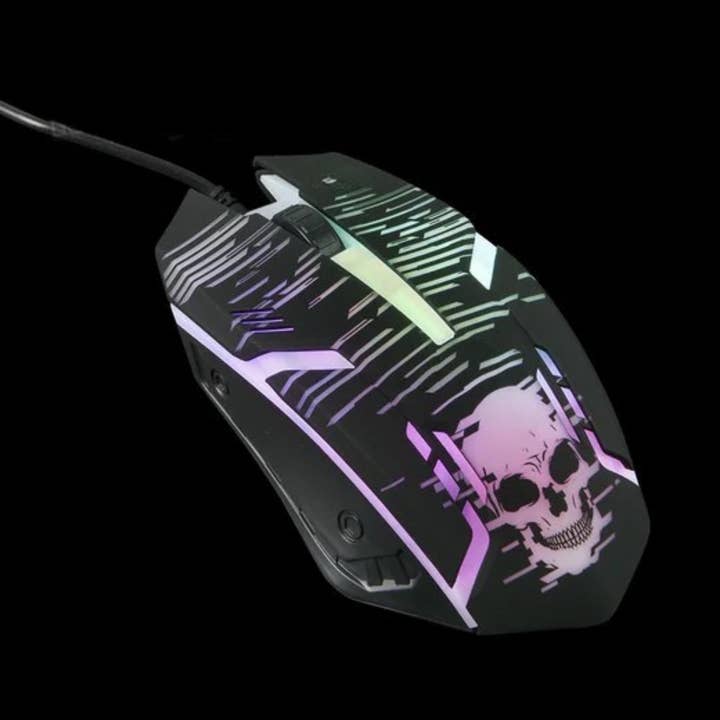 Ghost Patterned Gaming LED Mouse for wholesale by Lumbee Trade