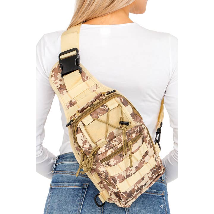 Cap Zone - Wholesale Crossbody Bag - Unisex - Digital Camo Tactical Heavy Duty Poly Sling Bag2