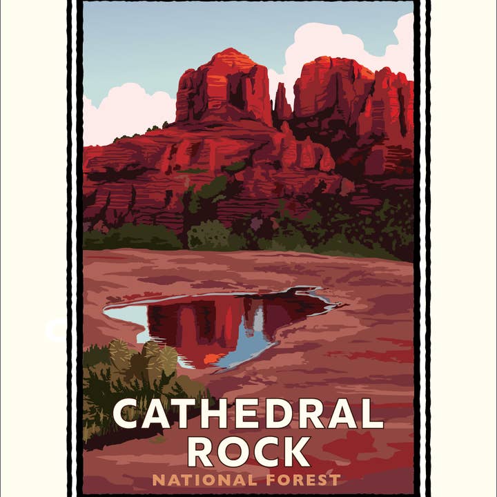 Landmark AZ | Kunstdruck des Cathedral Rock National Forest für den Großhandel von Legendary Landmark Art Prints