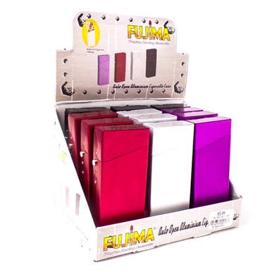 Fujima Zigarettenetui aus Aluminium mit automatischem Öffnen, 12-karätiges Display für den Großhandel von Mid America