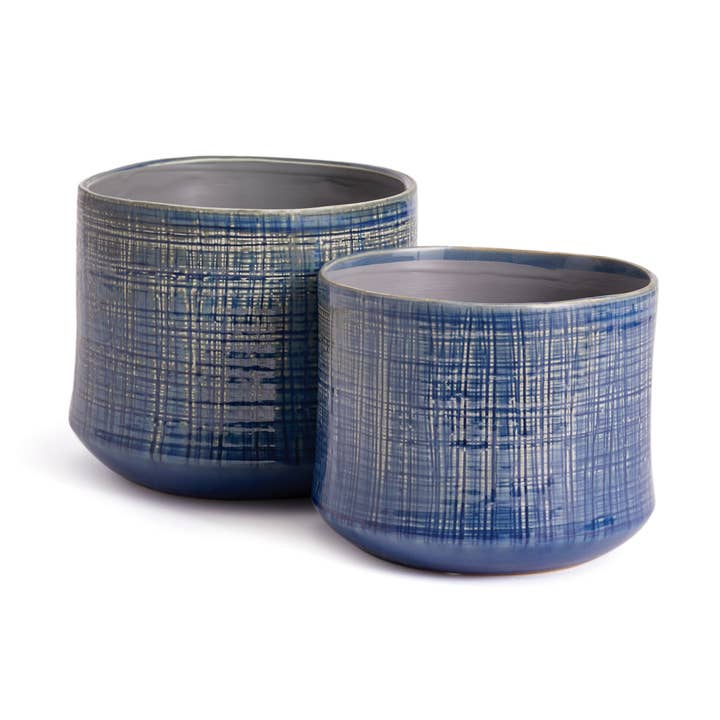 Serge Pots Set Of 2, Blue for wholesale by Napa Home & Garden