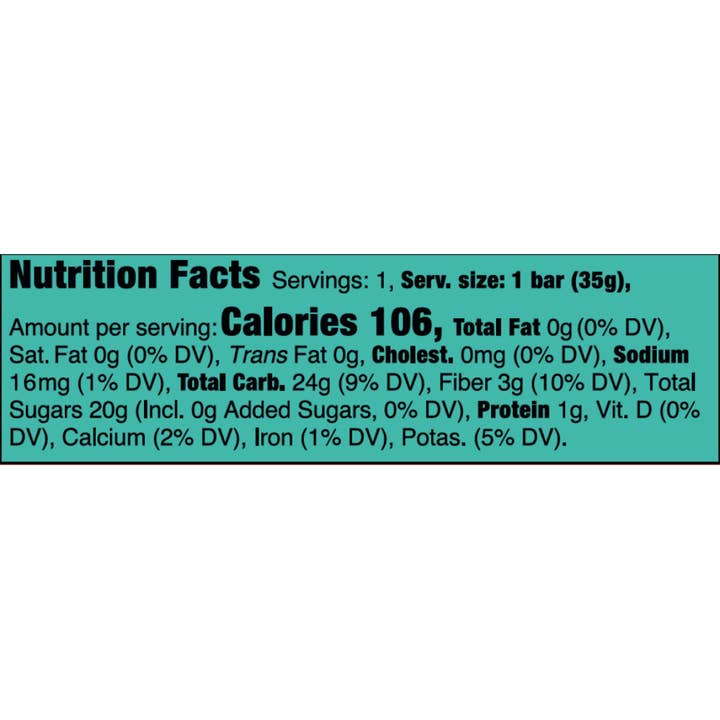 SOUTH FORTY SNACKS COMPANY - Wholesale Snack Bar - Tropical Fruit Bar - Pineapple Mango Lime - 18-Pack (WS)