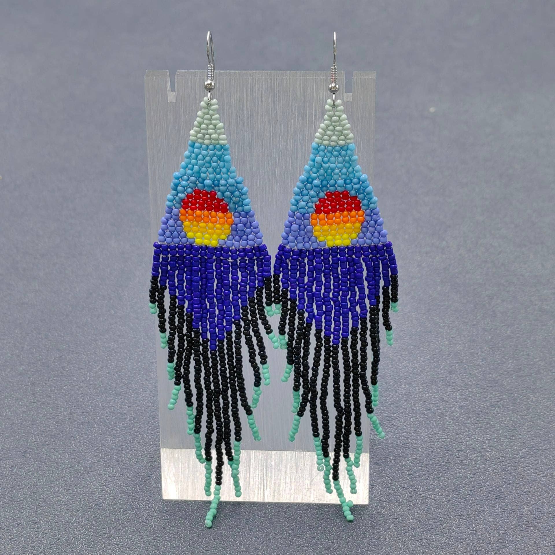 Wholesale Sunset By The Sea Boho Seed beads Fringe Earrings BJ