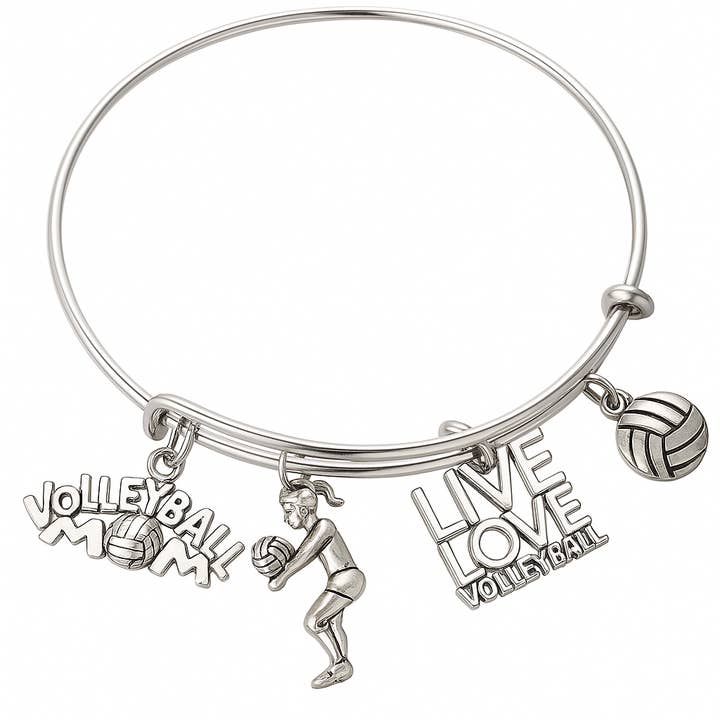 Volleyball Mom Bangle Bracelet for wholesale by Sportybella