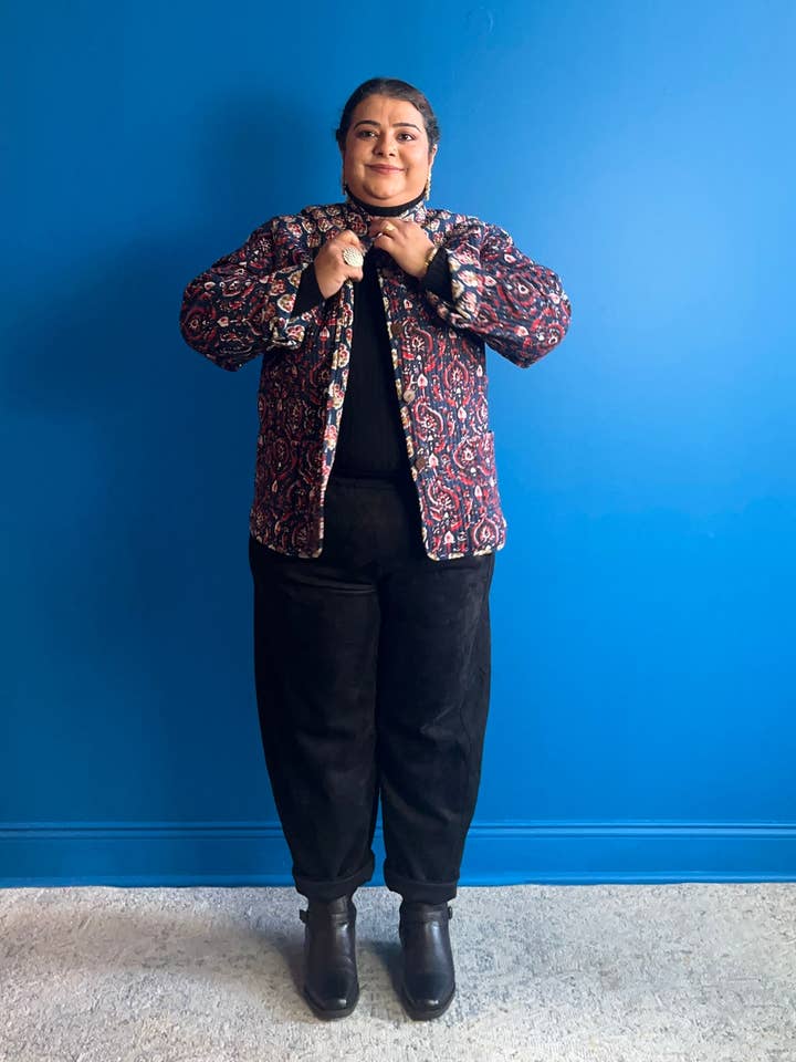 HAPPY HATTI - Wholesale Jacket - Women's - Reversible Jacket - Navy Blue Red4